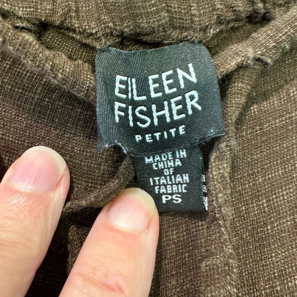 Eileen Fisher Brown Cropped Wide-Leg Pants - Picture 7 of 10